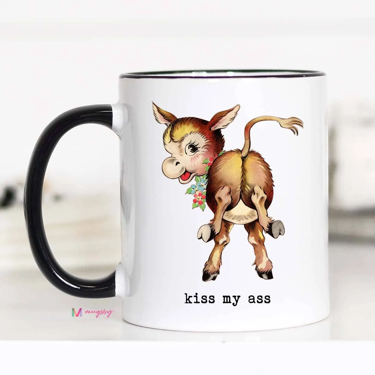 Kiss My Ass Coffee Mug Funny Coffee Mug