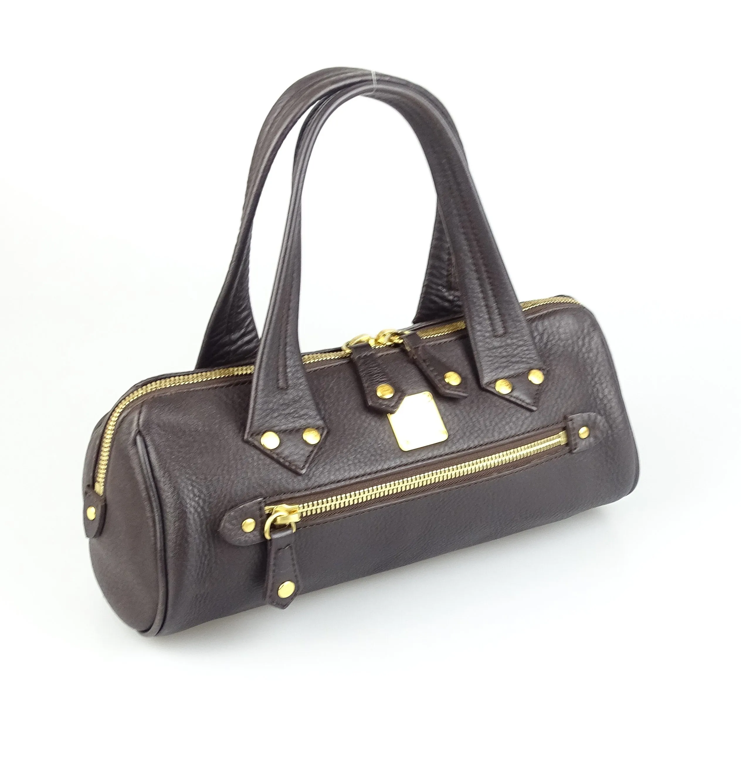 MCM Small Dark Brown Bowling Bag