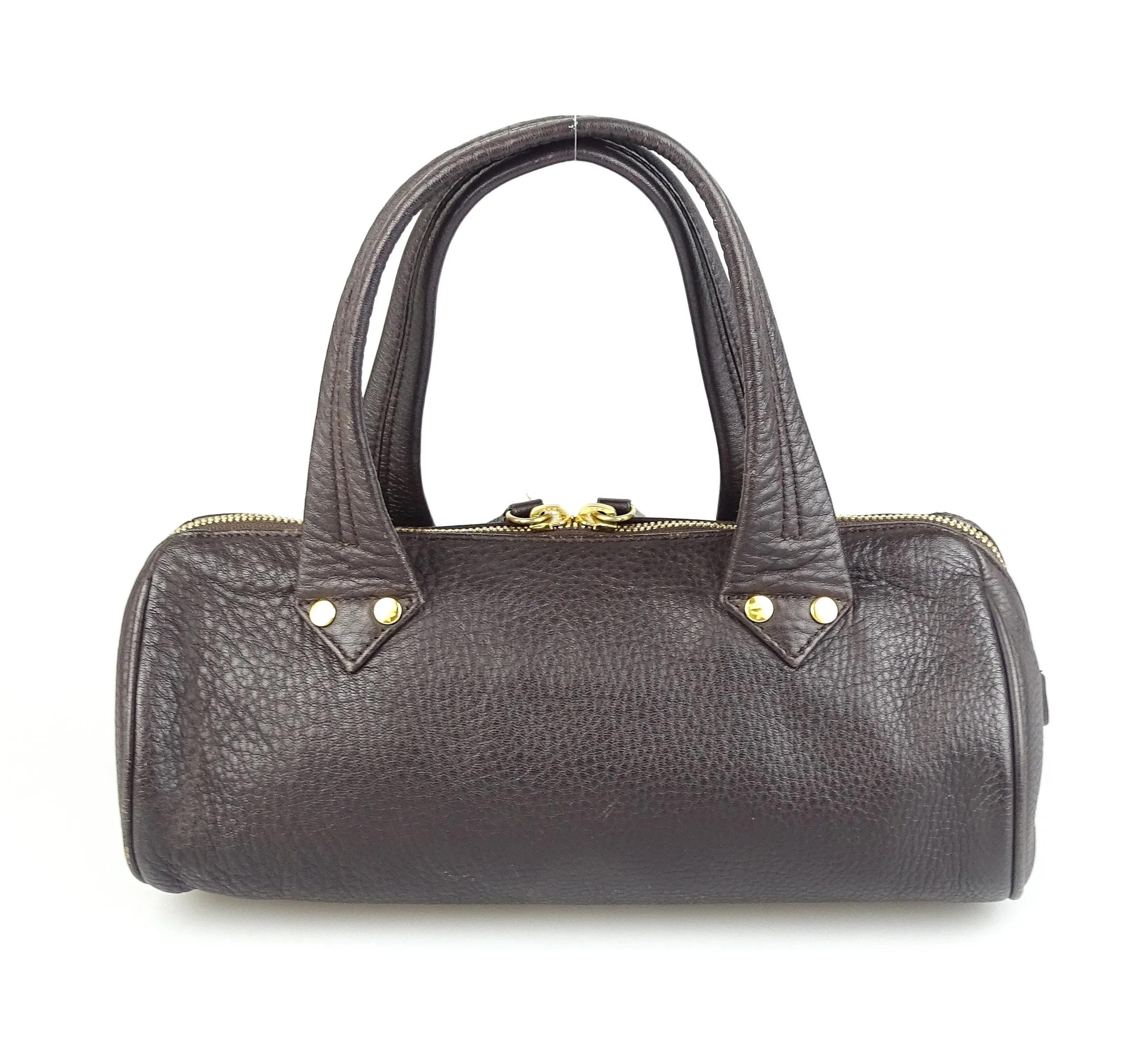 MCM Small Dark Brown Bowling Bag