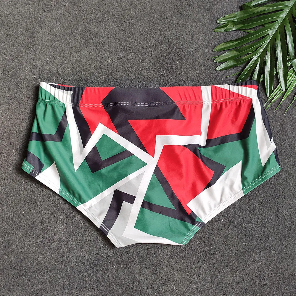 Men's Surfing Swimsuit Geometric Printed Quick Drying Breathable Swimwear