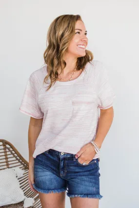 Mixing Things Up Knit Top- Pink & Ivory