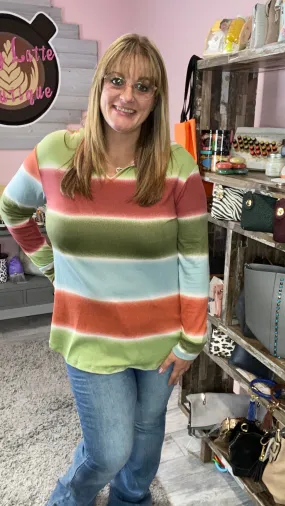 Multi Color Striped Hoodie