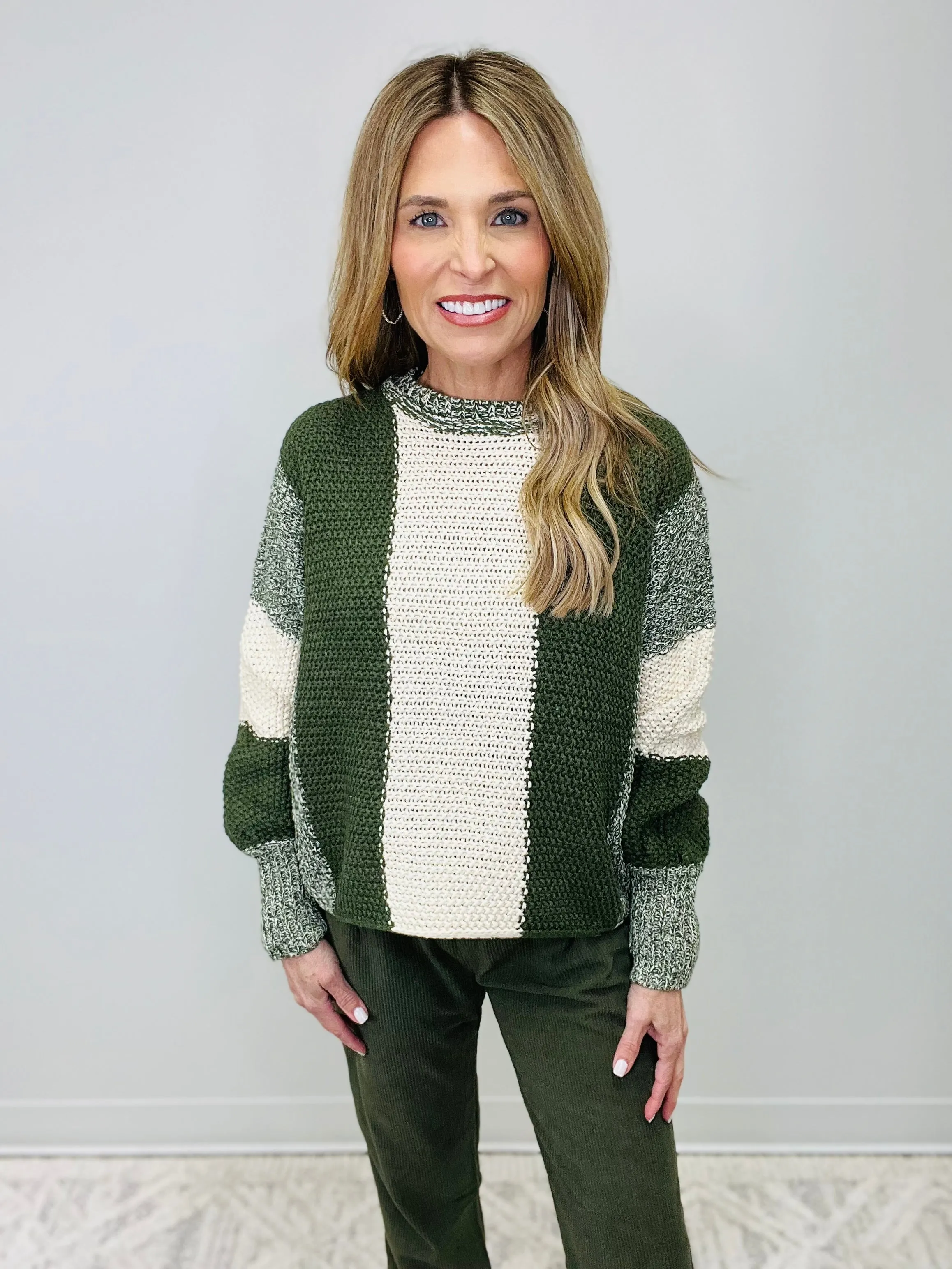 OLIVE MIXED SWEATER