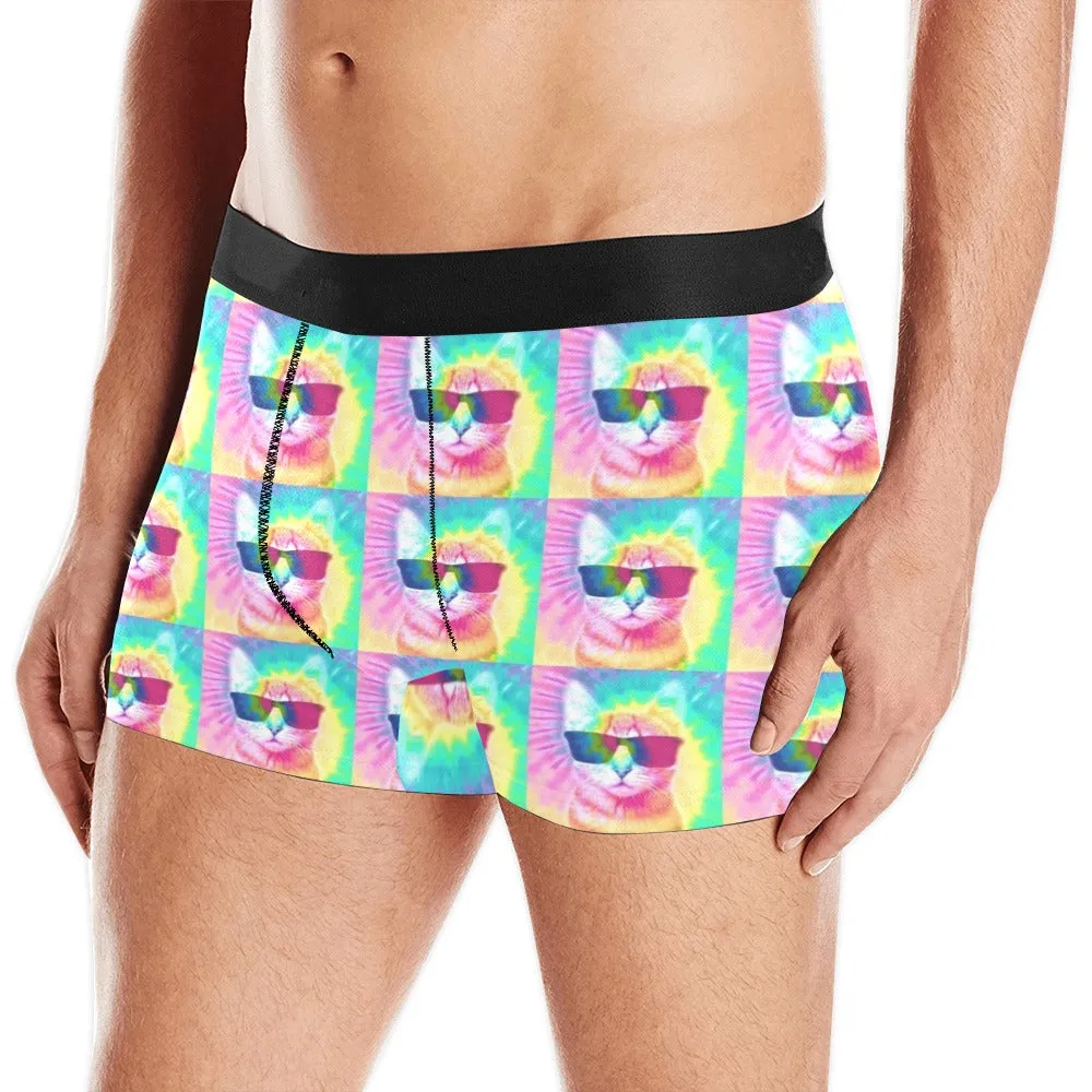 Pastel Tie-Dye Cat Boxer Briefs