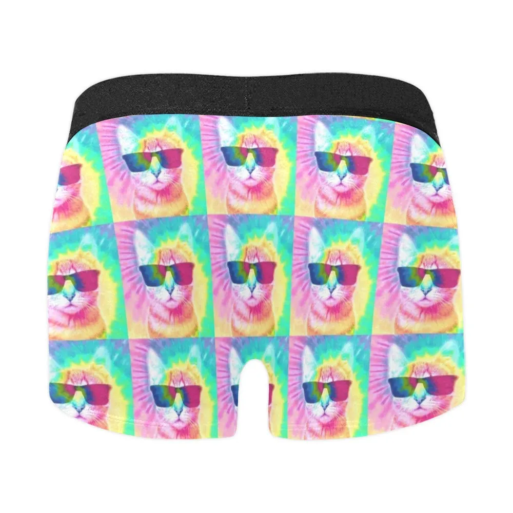 Pastel Tie-Dye Cat Boxer Briefs