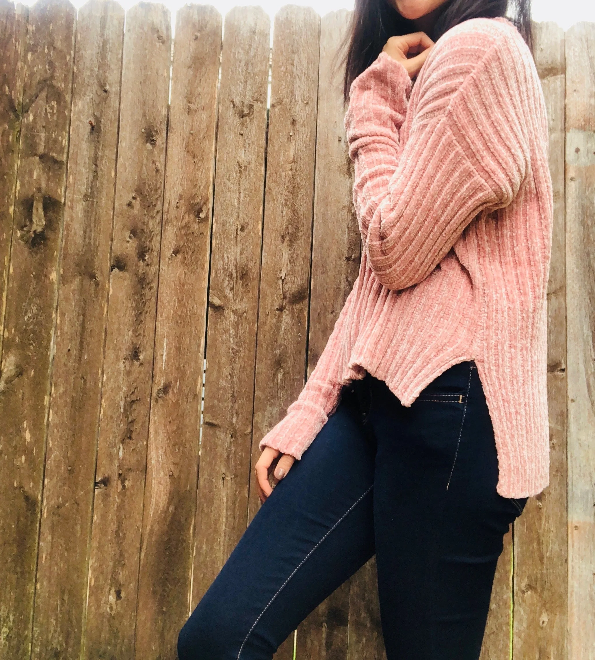 Pink Chenille Sweater