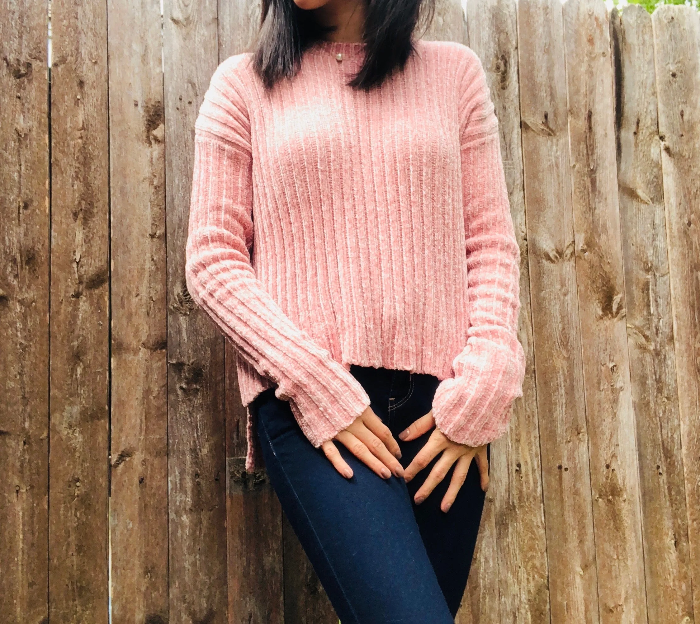 Pink Chenille Sweater