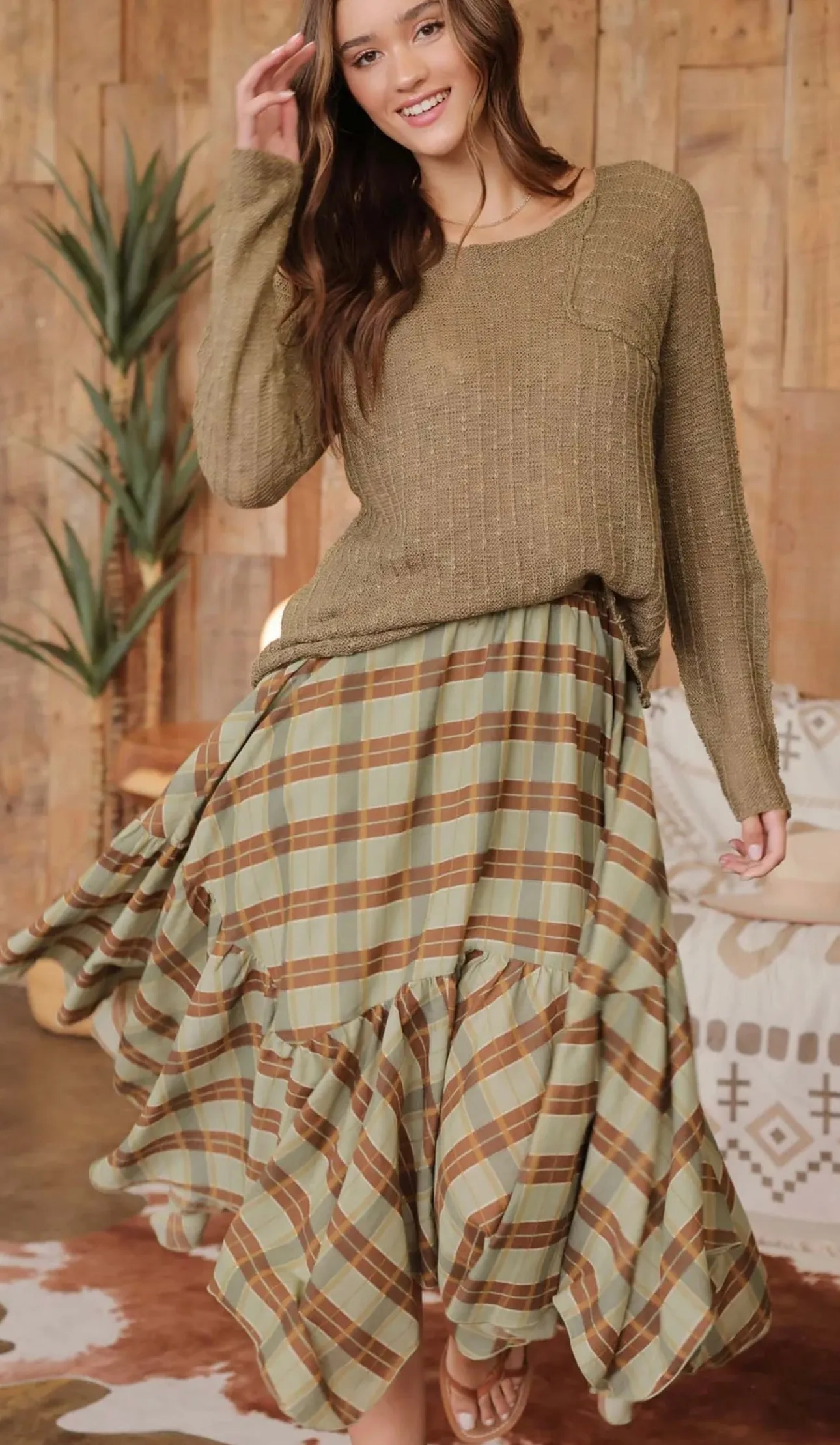 Plaid Handkerchief Hem Skirts - 2 Colors!