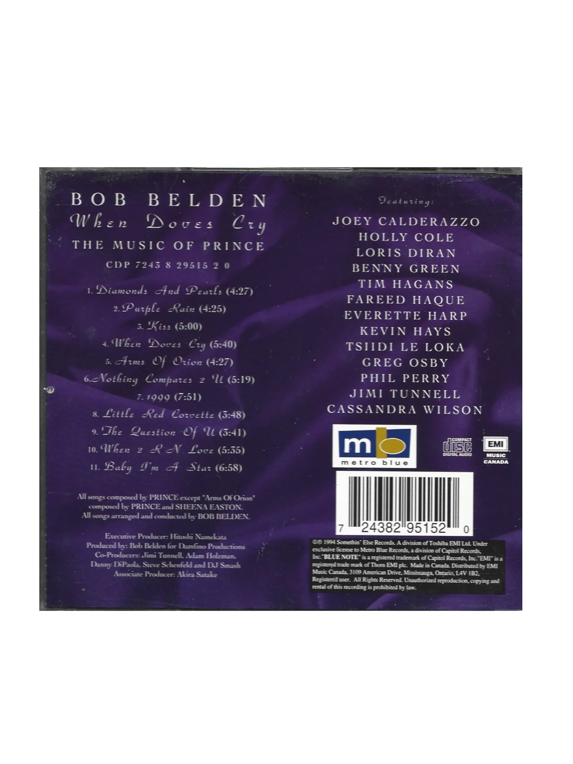 Prince – Bob Belden The Music Of Prince Jazz CD Album UK Preloved: 1994