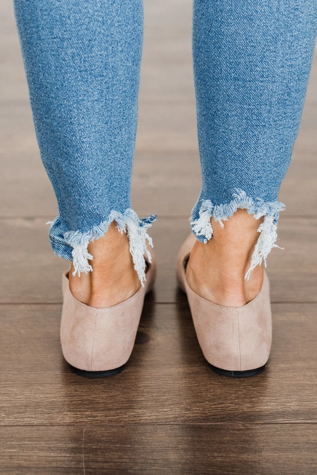 Qupid Zoom Flats- Warm Taupe Suede