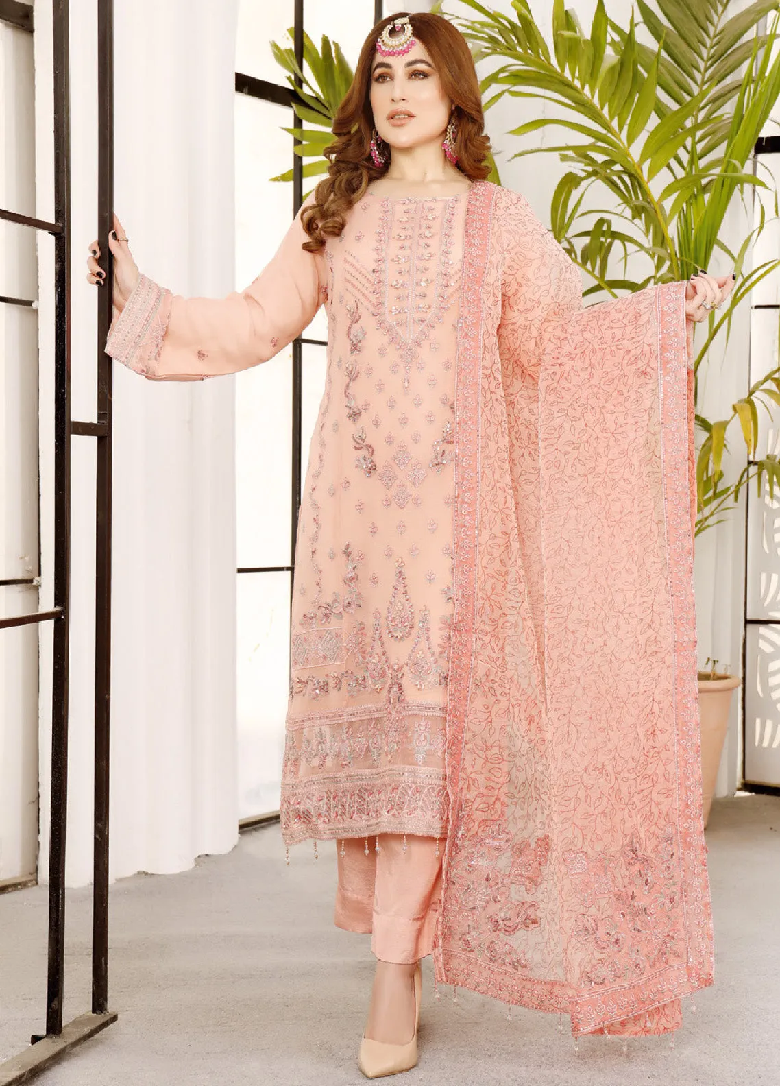 Ranjhana by Schick Luxury Embroidered Chiffon 3 Piece Semi Stitch Suit SDH24RC-02