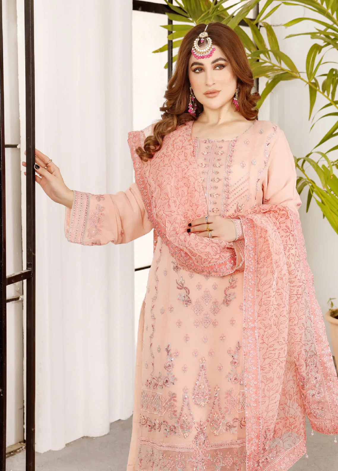 Ranjhana by Schick Luxury Embroidered Chiffon 3 Piece Semi Stitch Suit SDH24RC-02