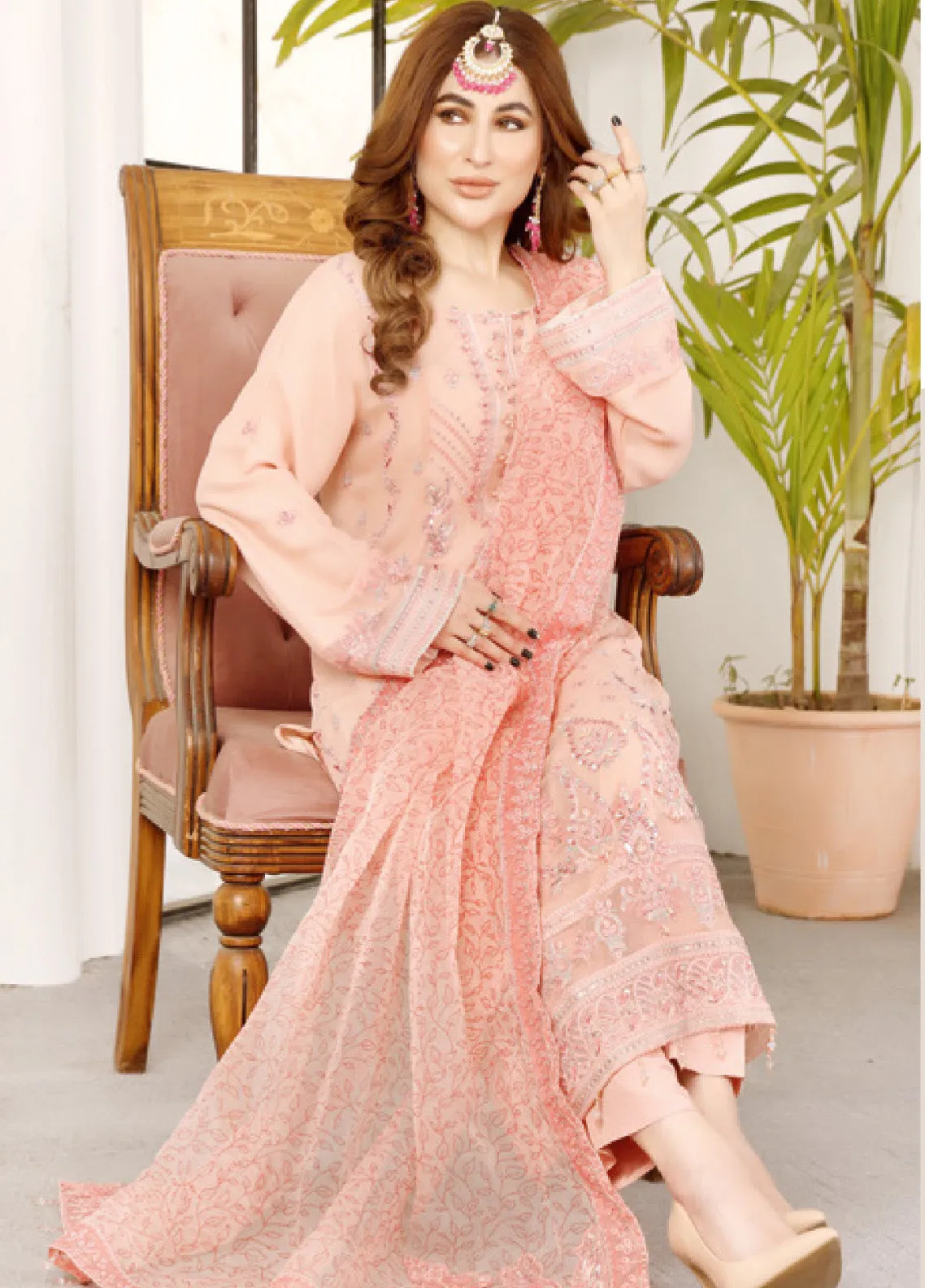 Ranjhana by Schick Luxury Embroidered Chiffon 3 Piece Semi Stitch Suit SDH24RC-02