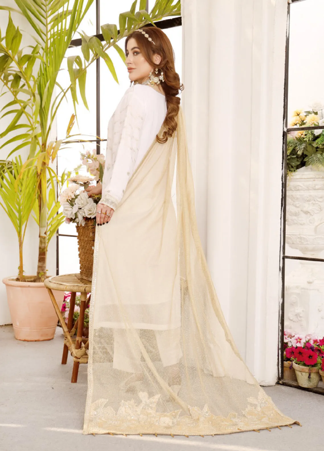 Ranjhana by Schick Luxury Embroidered Chiffon 3 Piece Semi Stitch Suit SDH24RC-04