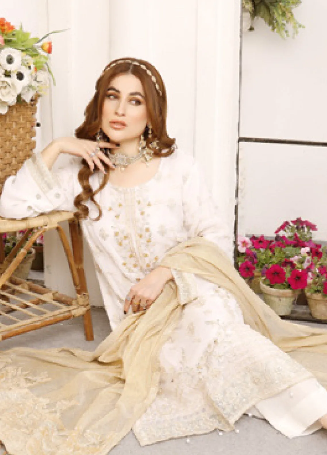 Ranjhana by Schick Luxury Embroidered Chiffon 3 Piece Semi Stitch Suit SDH24RC-04