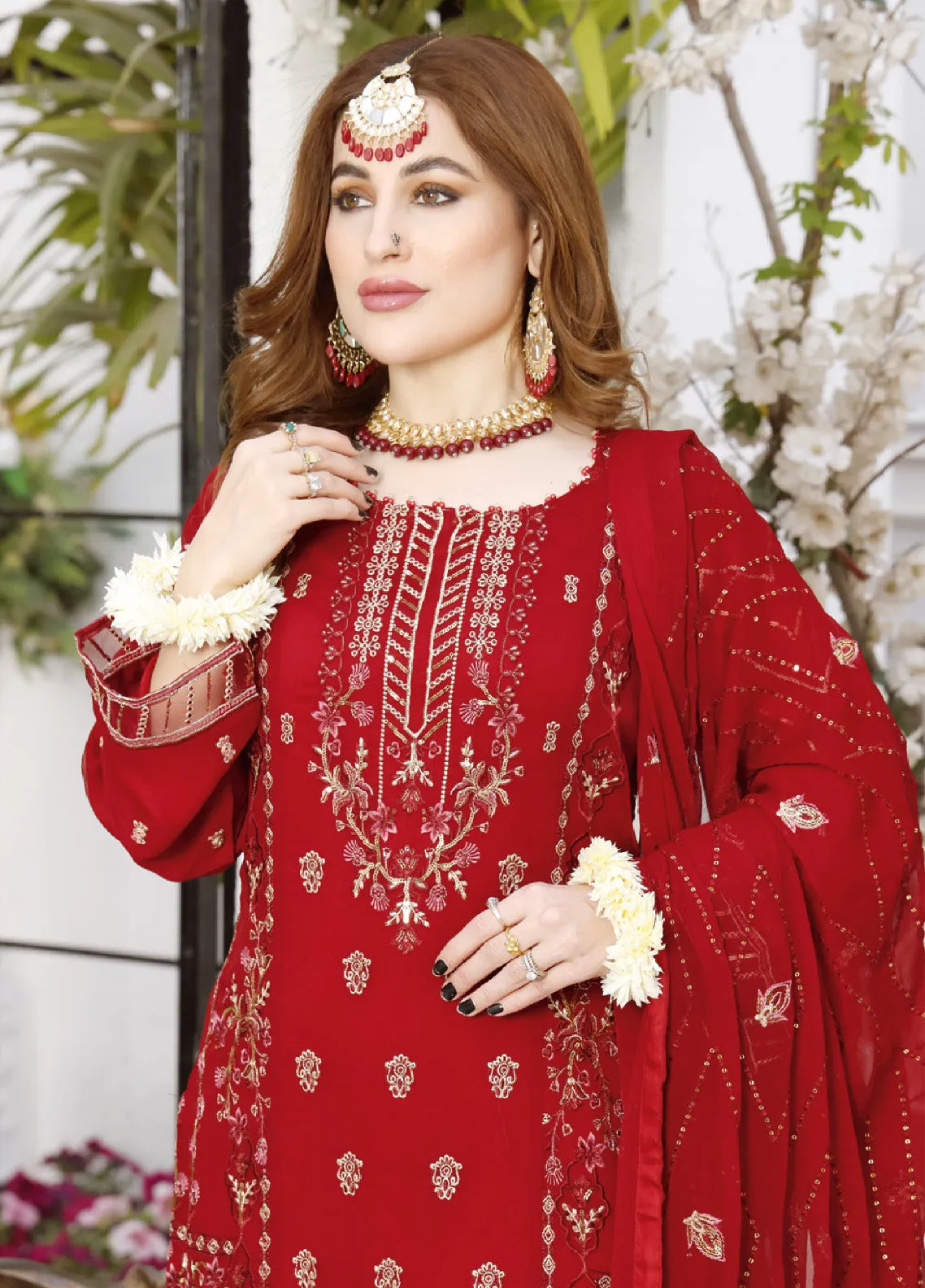 Ranjhana by Schick Luxury Embroidered Chiffon 3 Piece Semi Stitch Suit SDH24RC-08