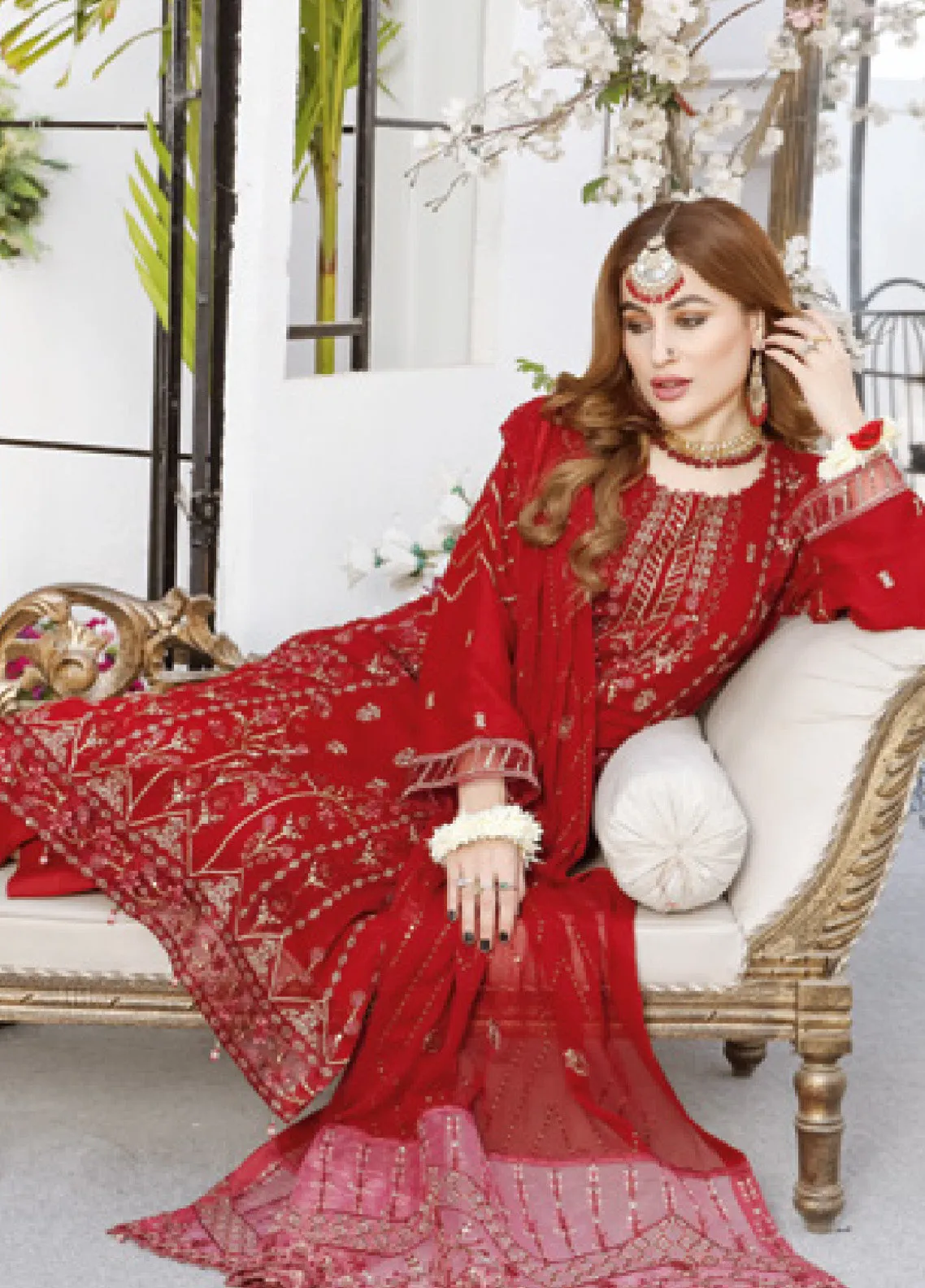 Ranjhana by Schick Luxury Embroidered Chiffon 3 Piece Semi Stitch Suit SDH24RC-08