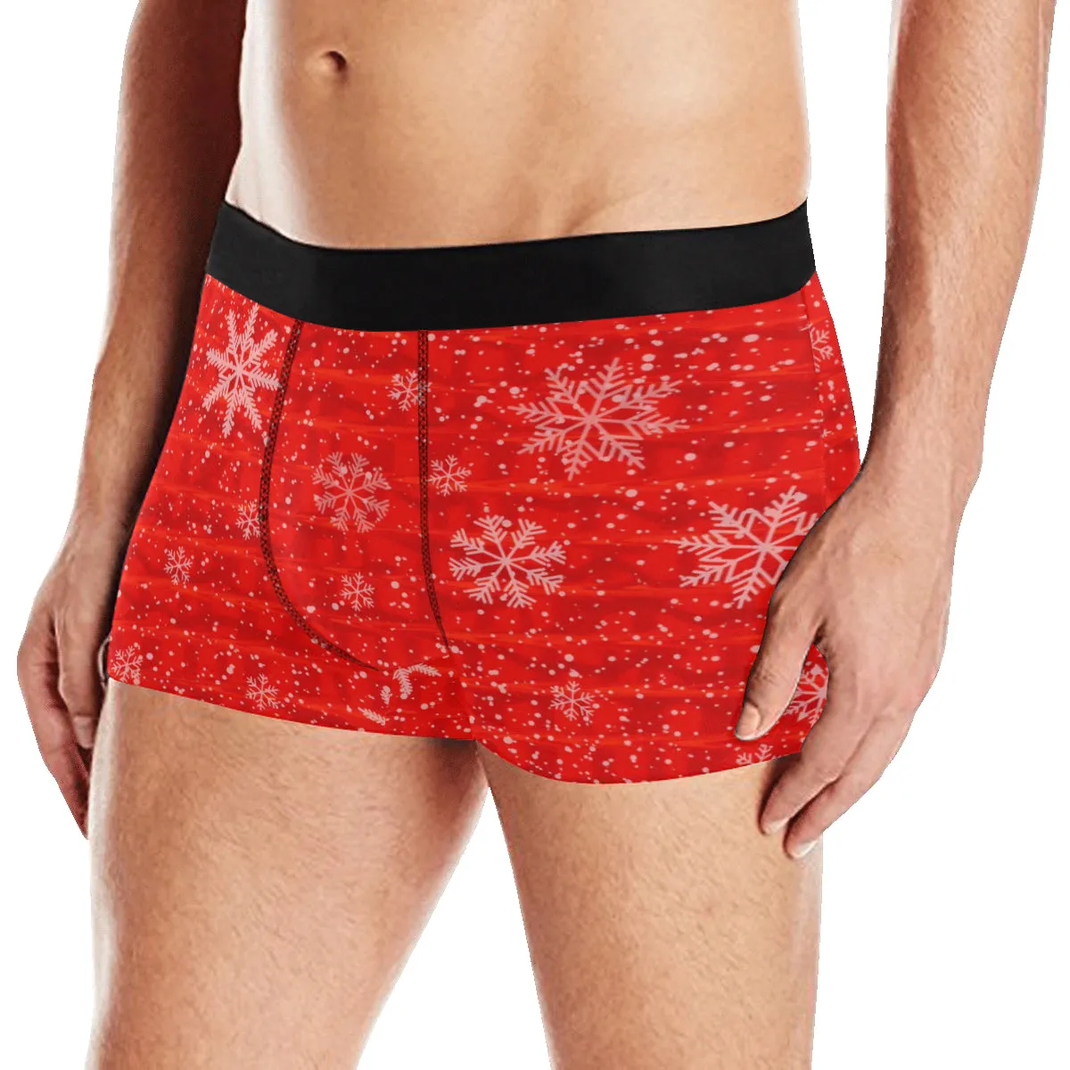 Red Holiday Snowflake Boxer Briefs