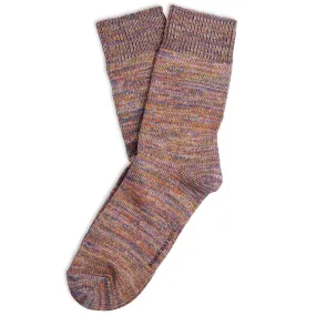 Relax Chunky Flat Knit Supermelange Socks Light Purple / Light Rosso / Honey / Cobalt Blue / Army