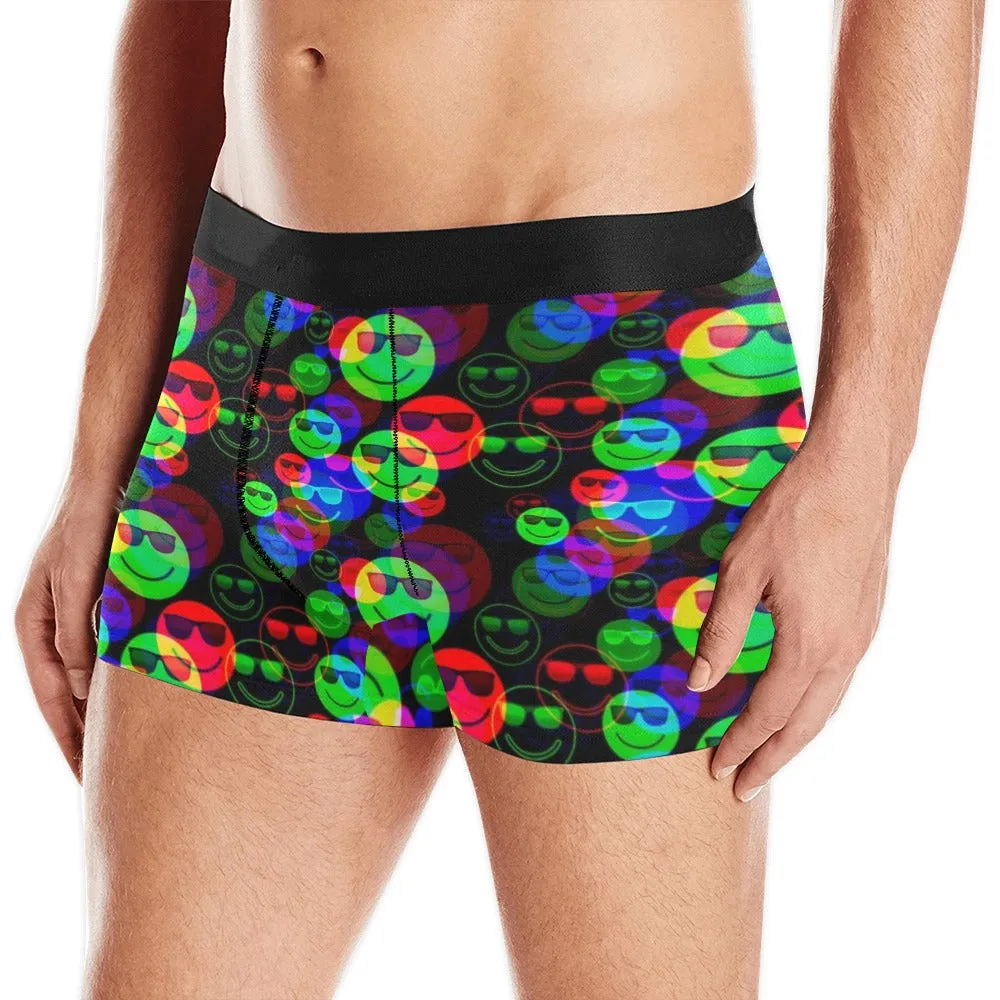 RGB Shaded Smile Glitch Print Boxer Briefs