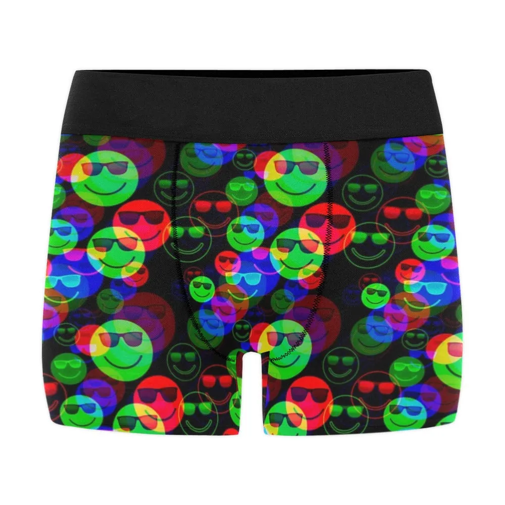 RGB Shaded Smile Glitch Print Boxer Briefs