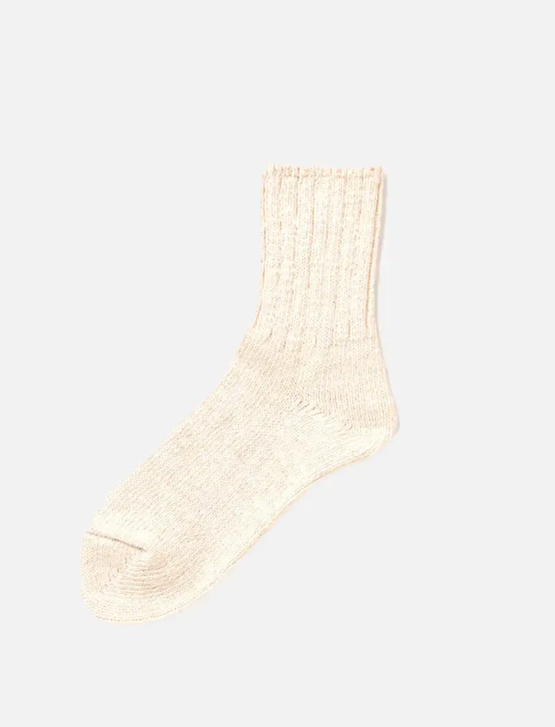 Rototo Slub Ankle Socks Ecru