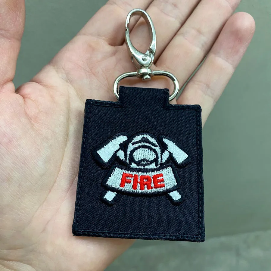 SCDF CIVIL DEFENCE FIRE BADGE LOGO KEYCHAIN