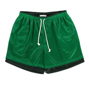 S.K. MANOR HILL REVERSIBLE MESH BALL SHORT KELLY GREEN / FOREST GREEN