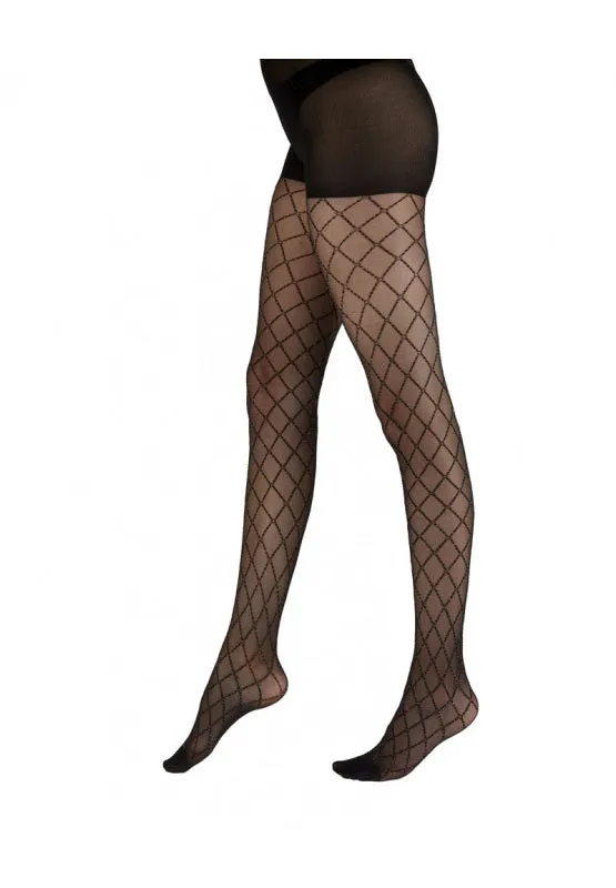 Sparkle diamond mesh tights