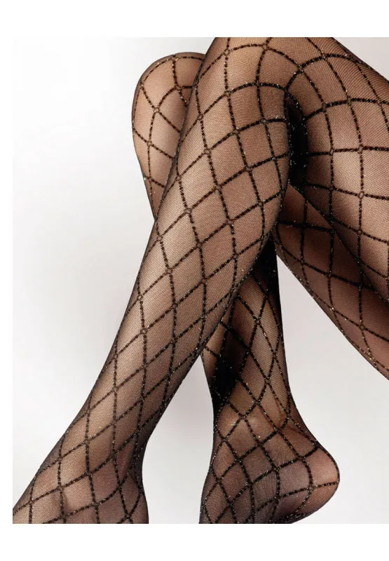 Sparkle diamond mesh tights