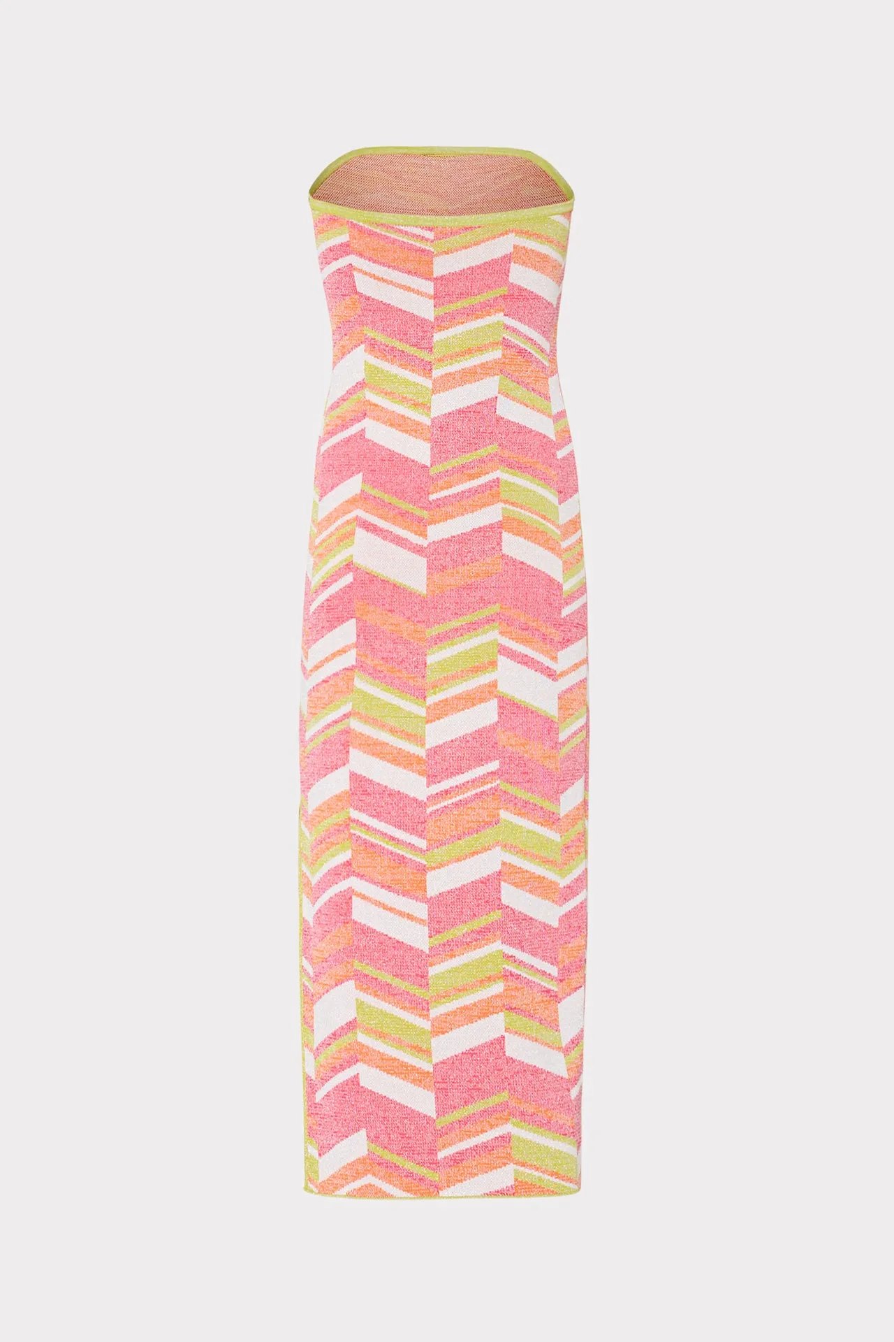 Strapless Multicolor Chevron Knit Dress