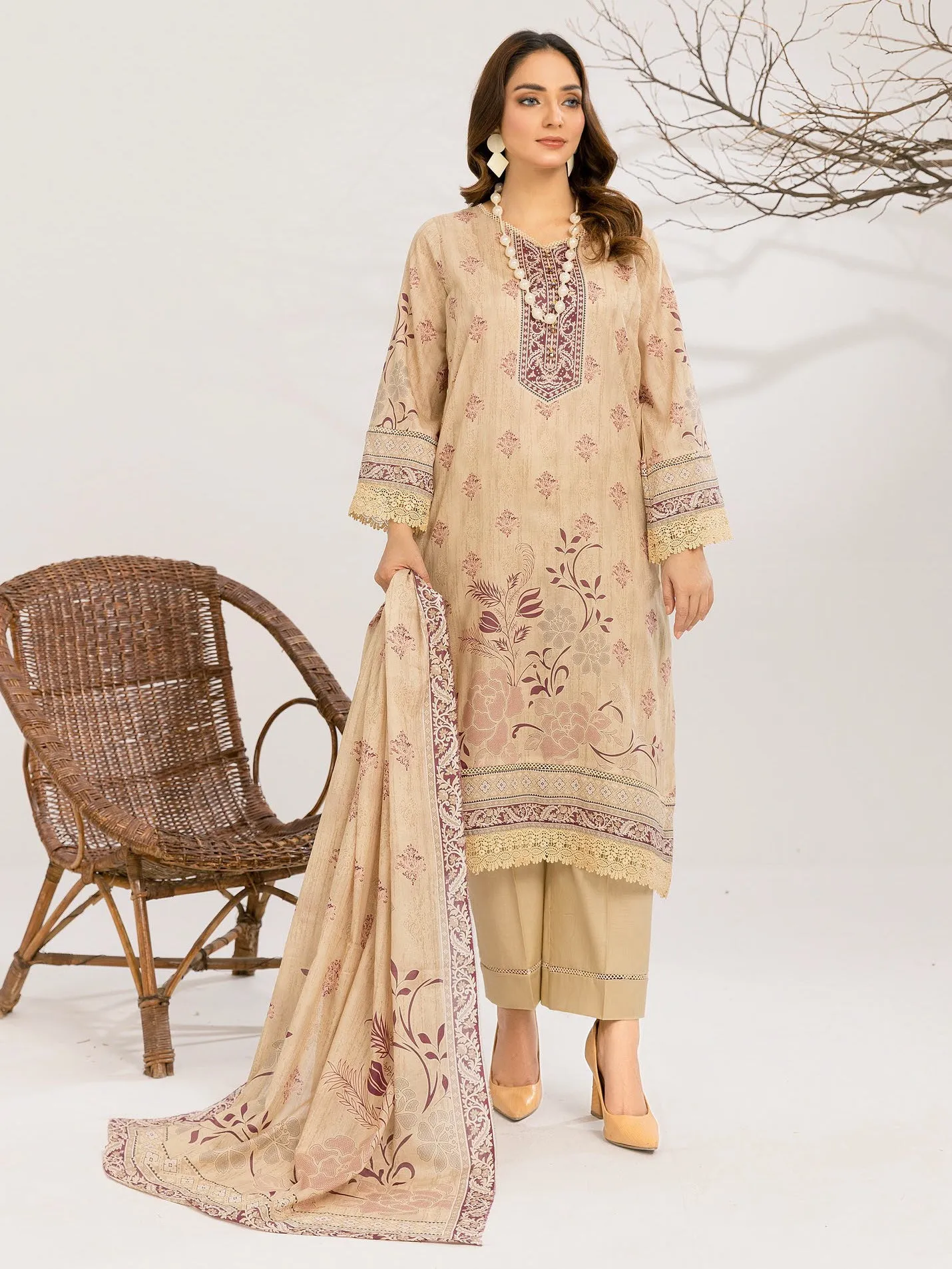 Sundas By Al Kareem Premium Printed Lawn Unstitched 3Pc Suit D-04