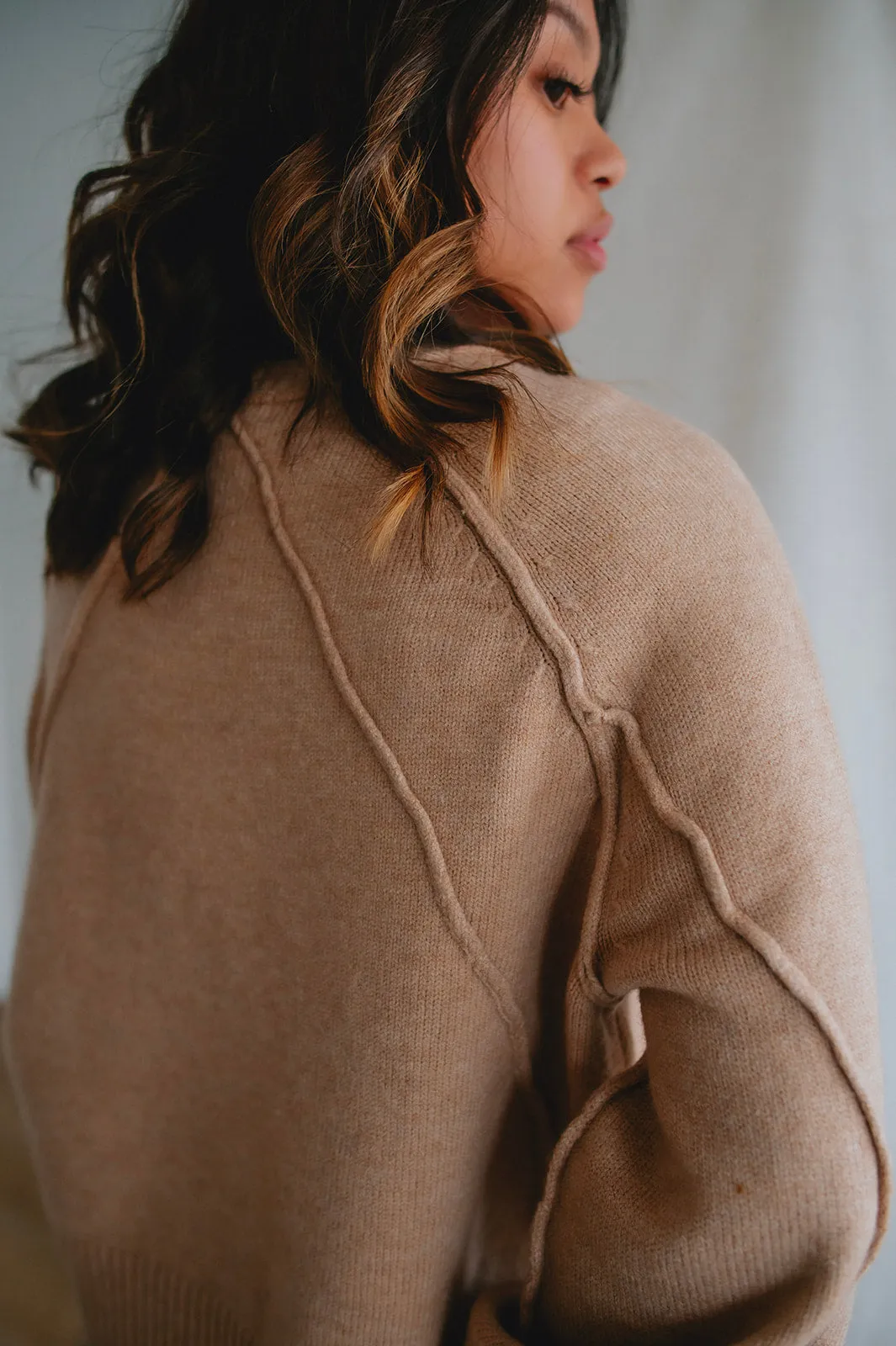 The Rhonda Raglan Sweater - Taupe