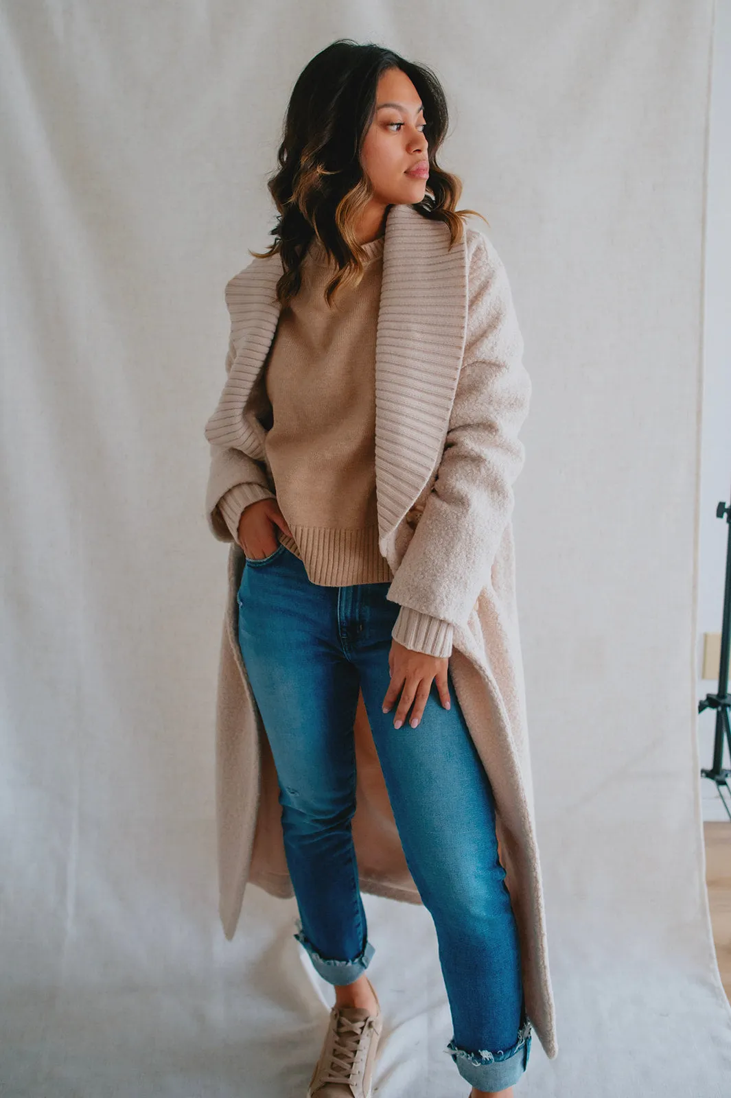 The Rhonda Raglan Sweater - Taupe