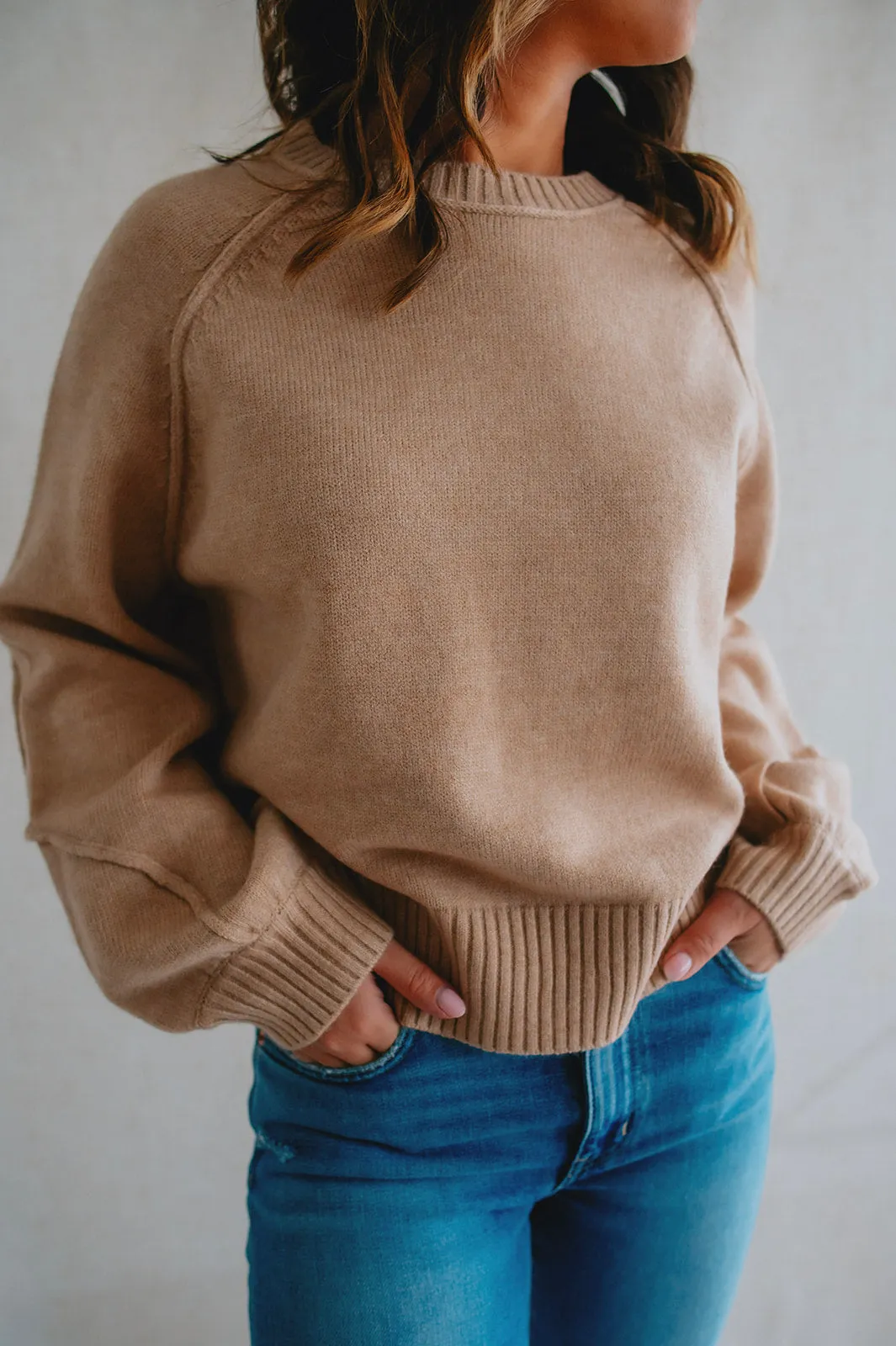 The Rhonda Raglan Sweater - Taupe