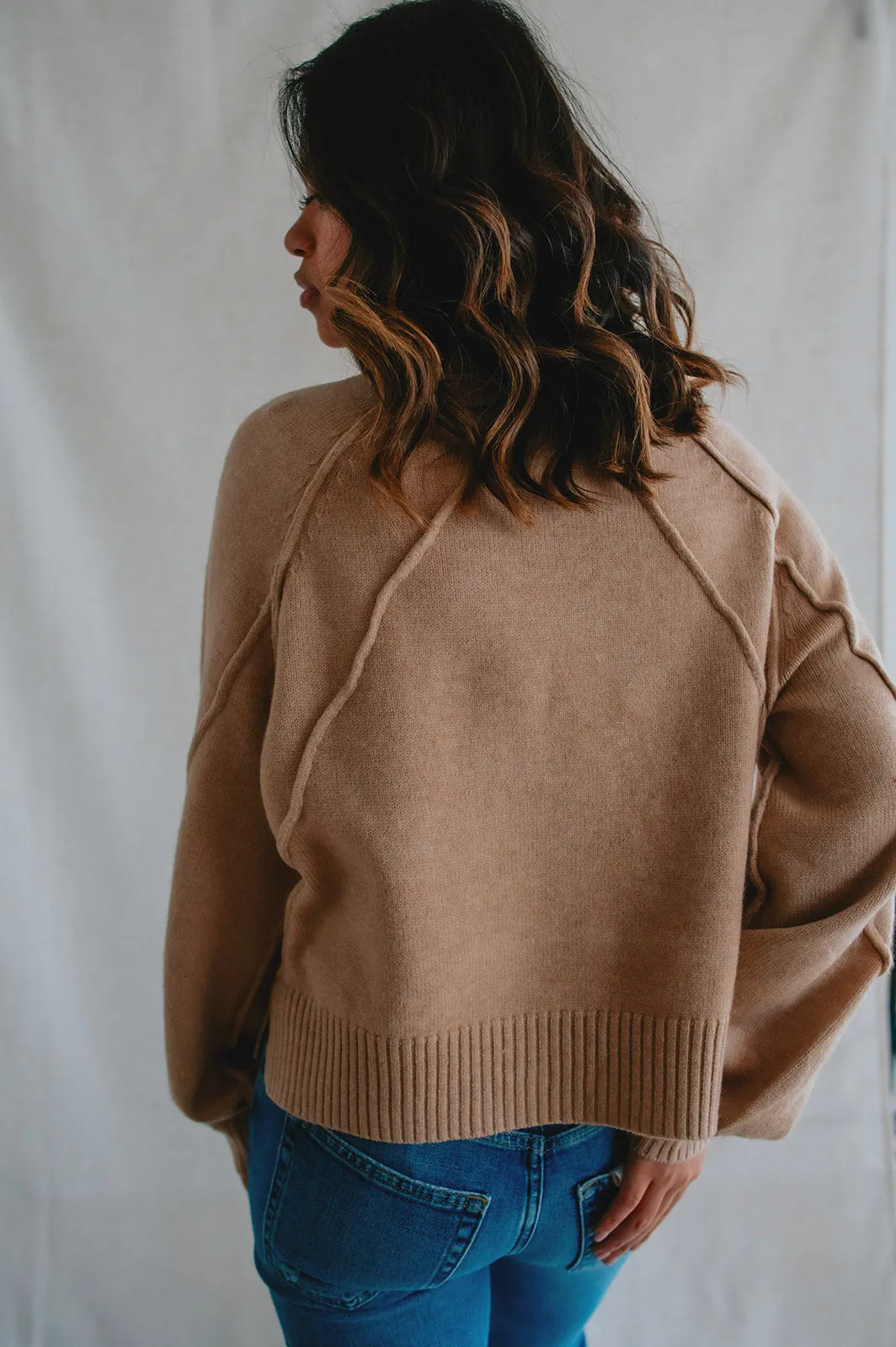 The Rhonda Raglan Sweater - Taupe