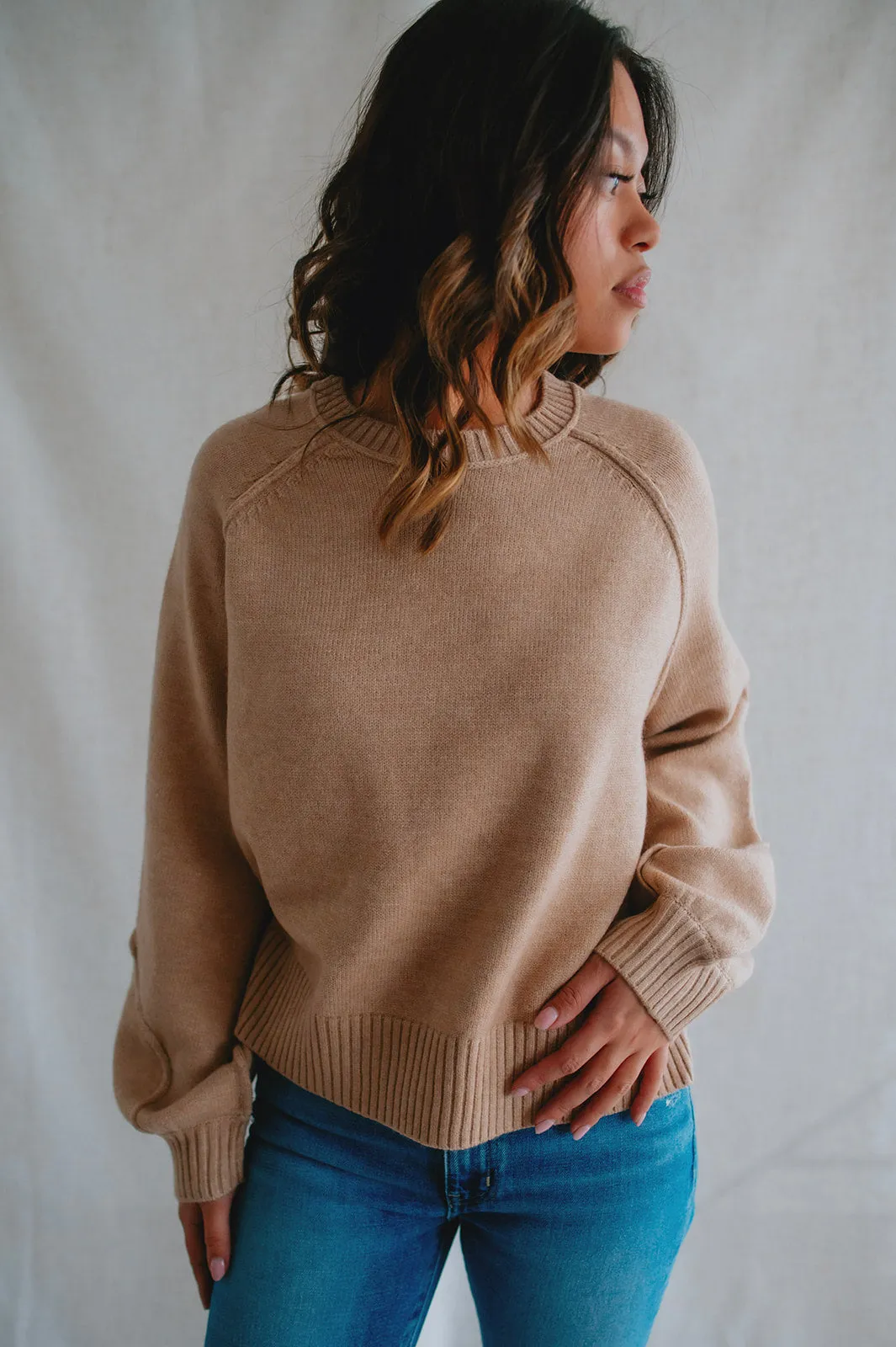 The Rhonda Raglan Sweater - Taupe