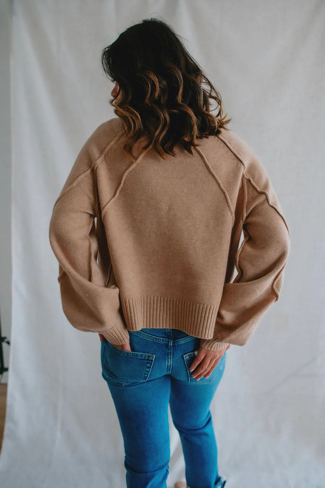 The Rhonda Raglan Sweater - Taupe