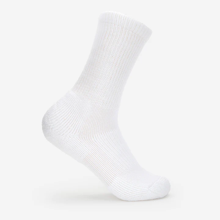 Thorlos Mens Diabetic Moderate Cushion Socks- XL White