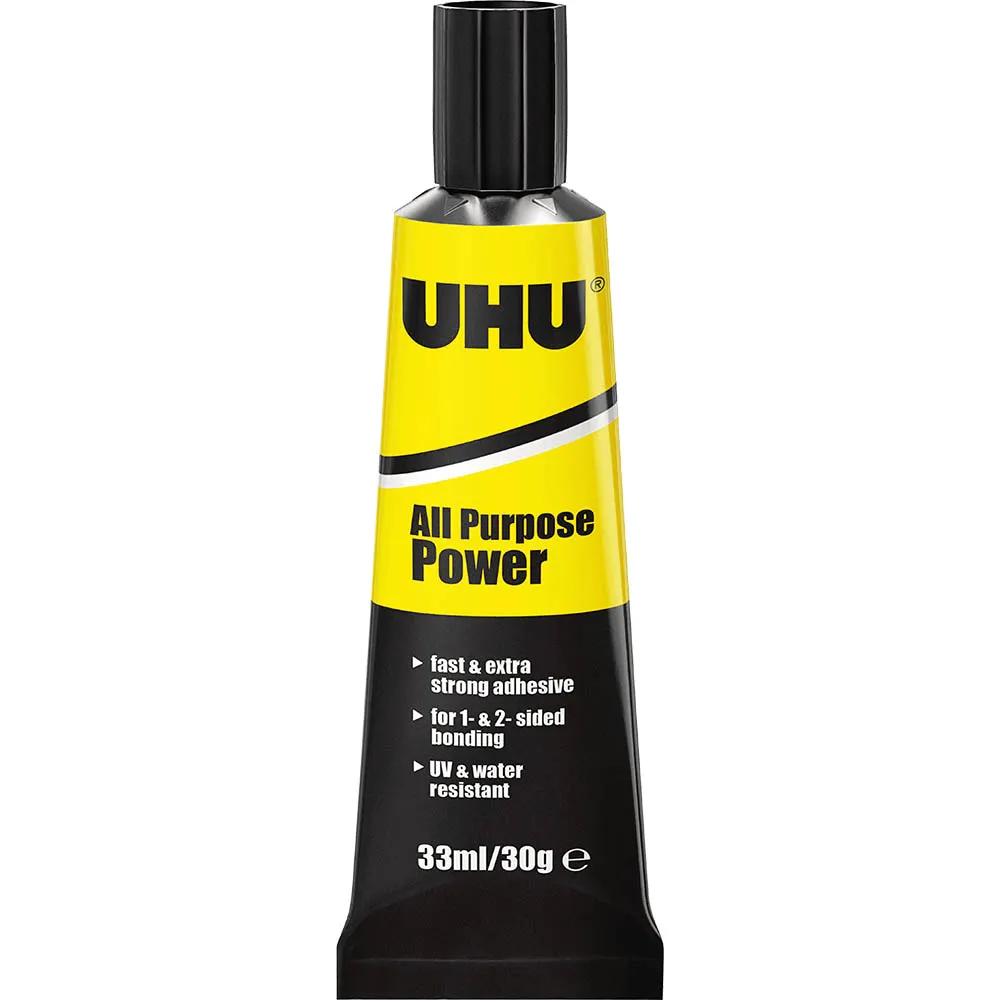 UHU All Purpose Power Adhesive Glue Fast Extra Strength Strong UV Water Resistant Pack 10