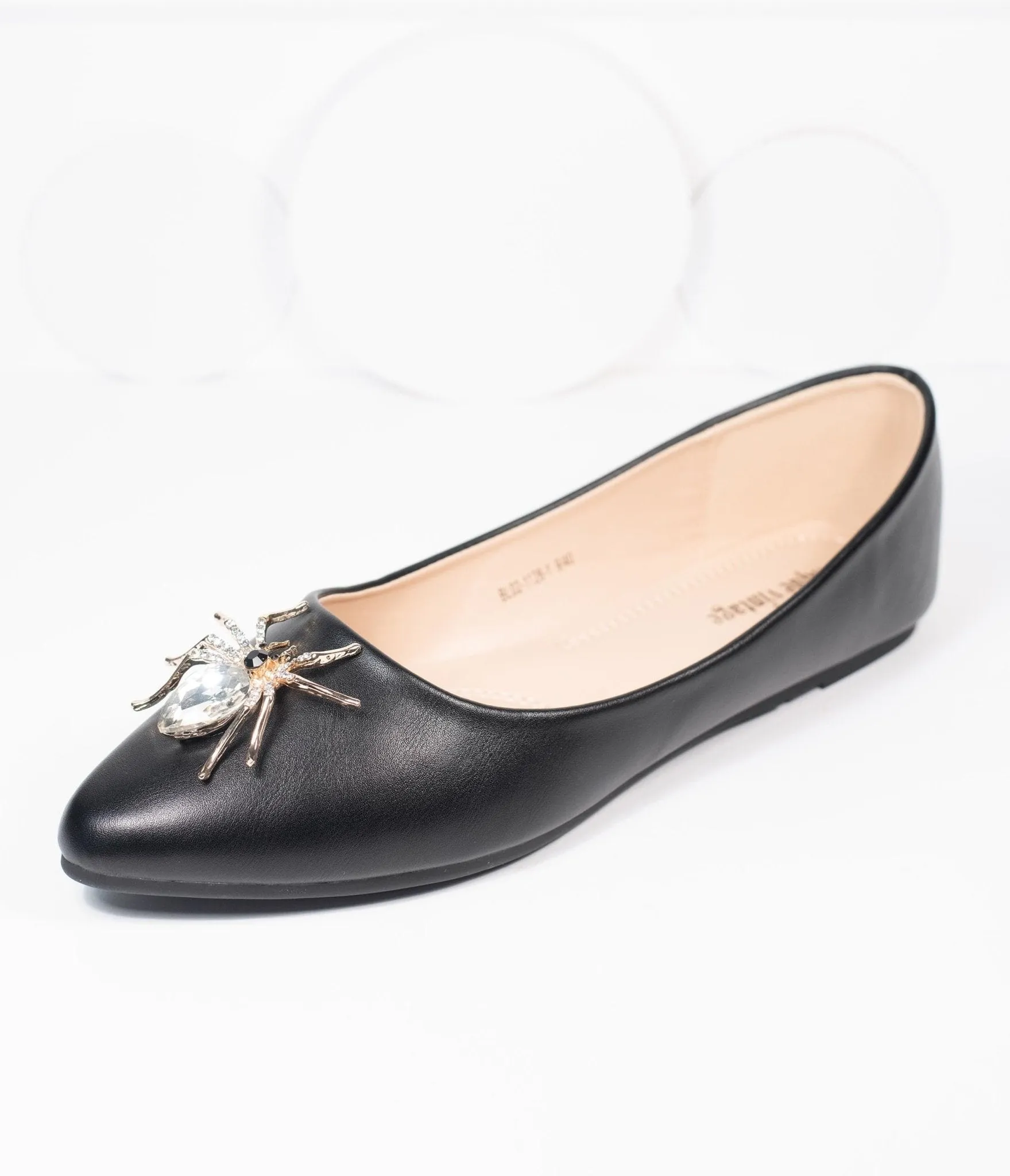 Unique Vintage Black Spider Evie Flats