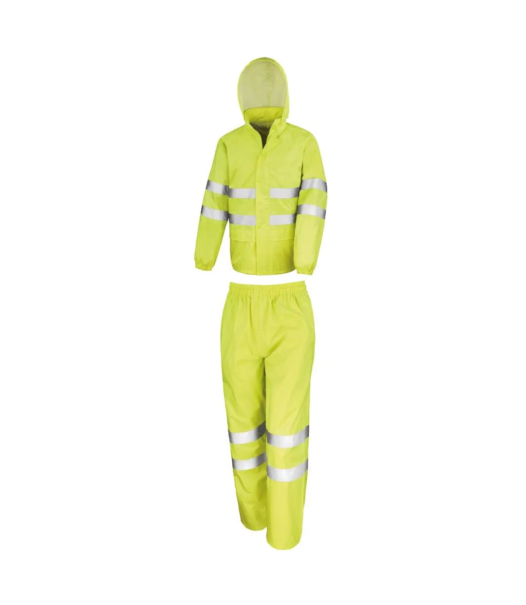 Unisex adult waterproof hi-vis suit fluro yellow SAFE-GUARD by Result