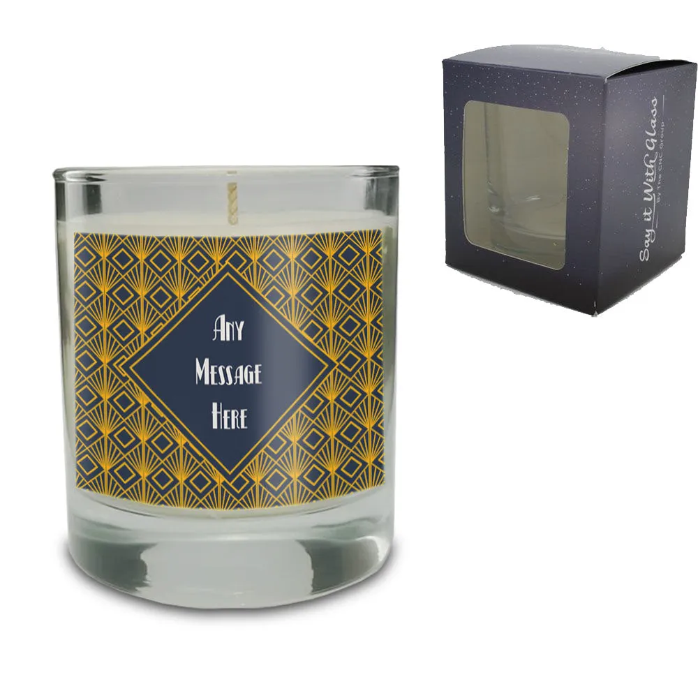 Vanilla Scented Candle with Art Deco Label