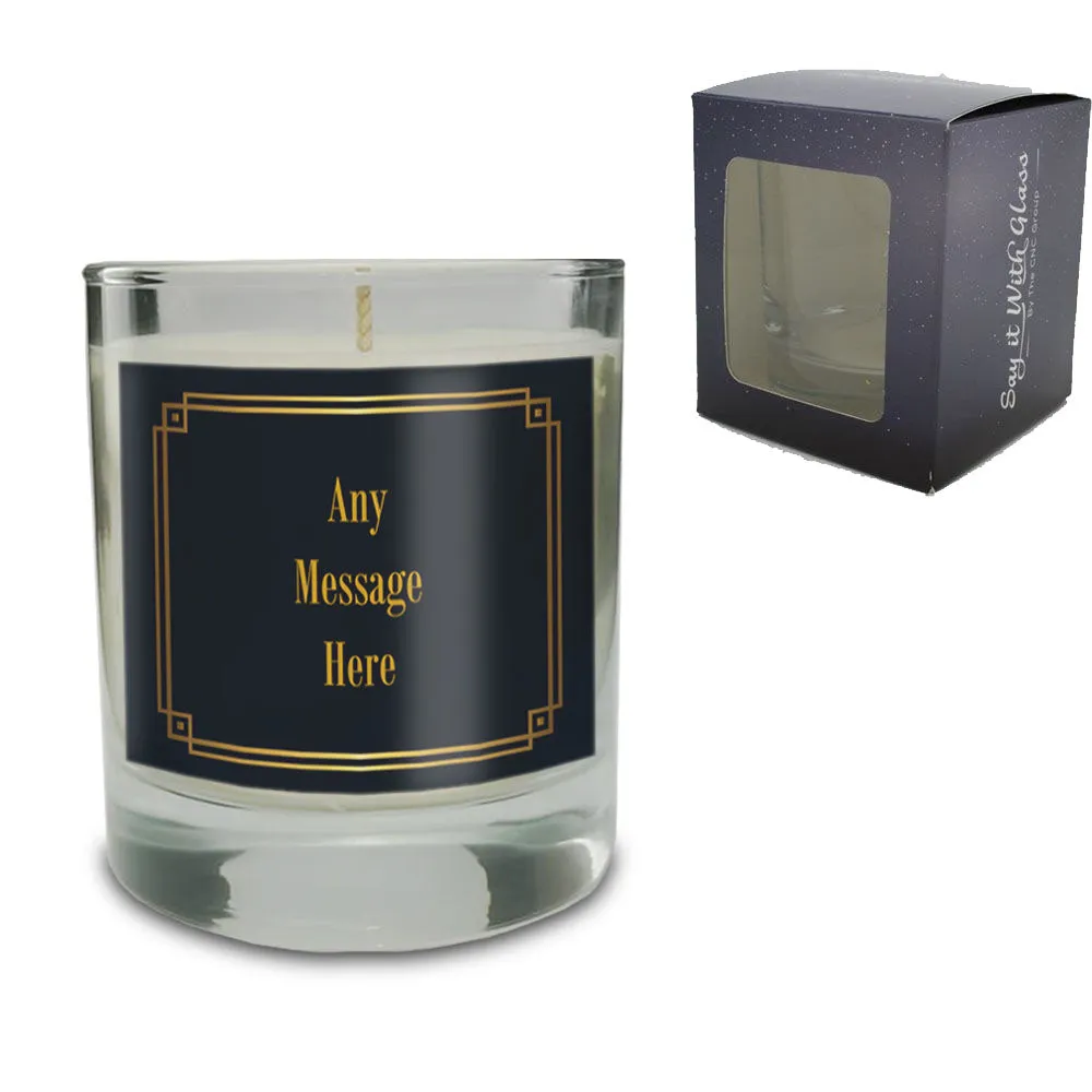 Vanilla Scented Candle with Black and Gold Label