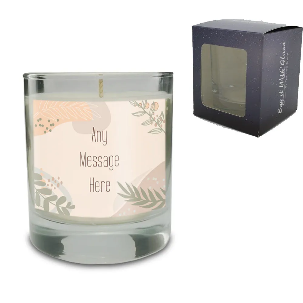 Vanilla Scented Candle with Boho Background Label