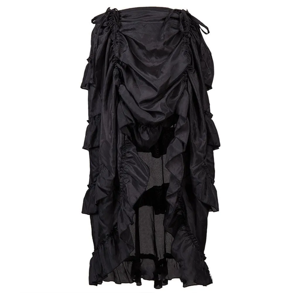 Women's Steampunk Pure Color Ruffled Skirts