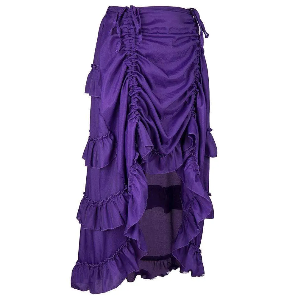 Women's Steampunk Pure Color Ruffled Skirts