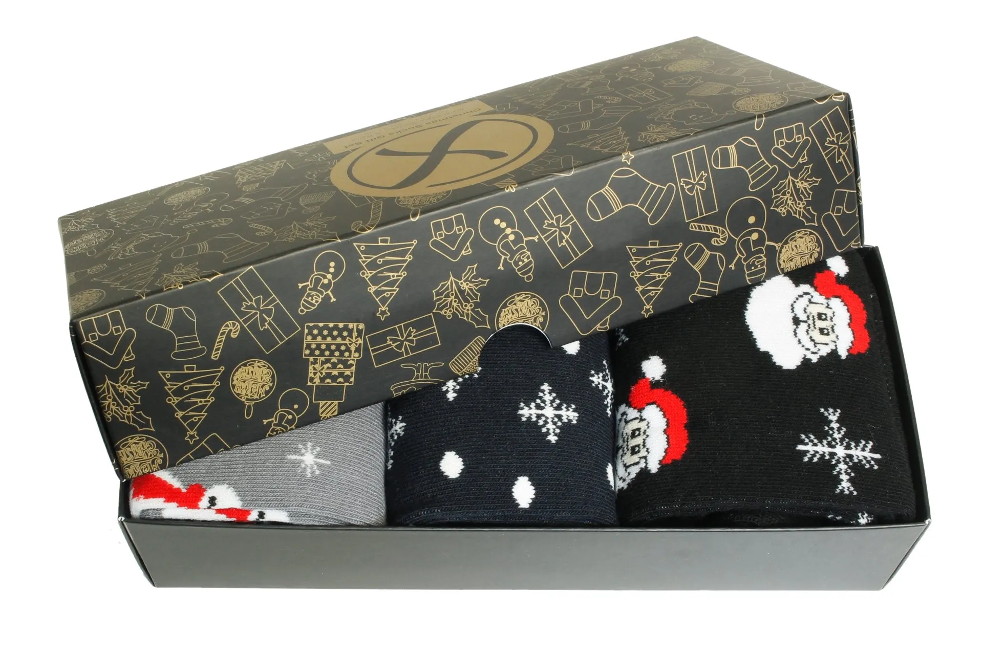 Xact Mens Christmas Xmas Socks Gift Box - UK 7-11 (3-Pack)