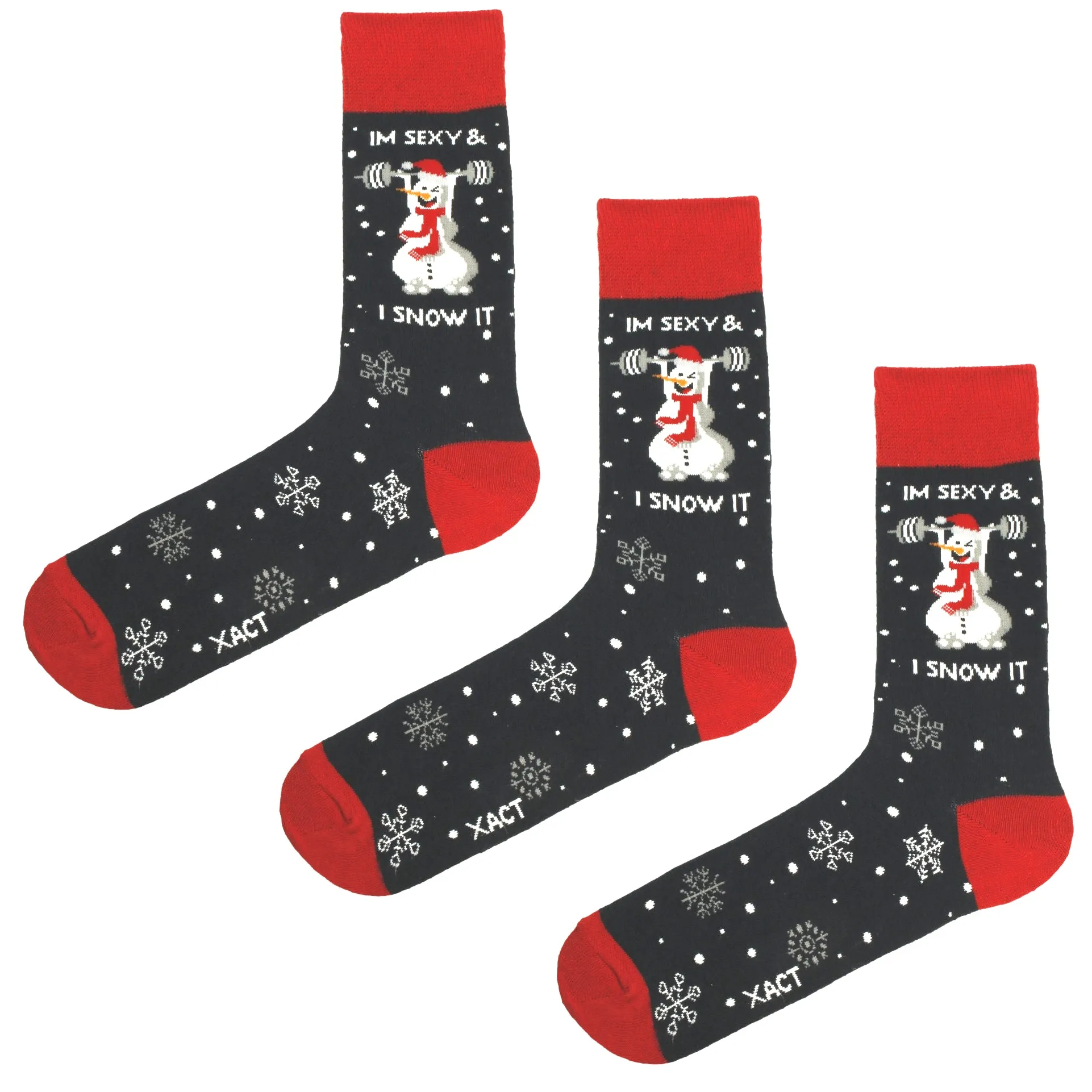 Xact Mens Christmas Xmas Socks Gift Box - UK 7-11 (3-Pack)