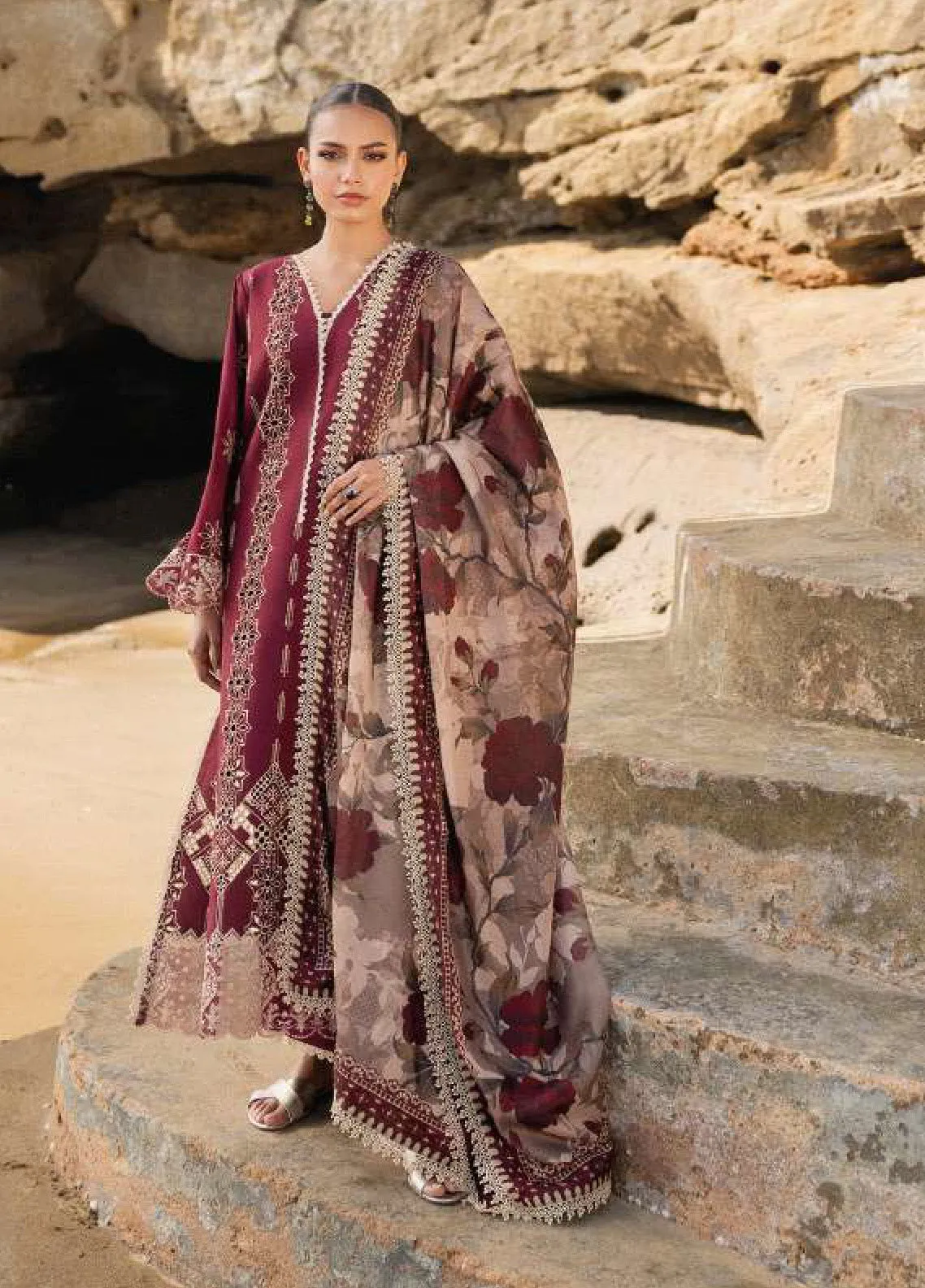 Zainab Chottani Embroidered Lawn Unstitched 3 Piece Suit - ZC24CL 1B AYSEL